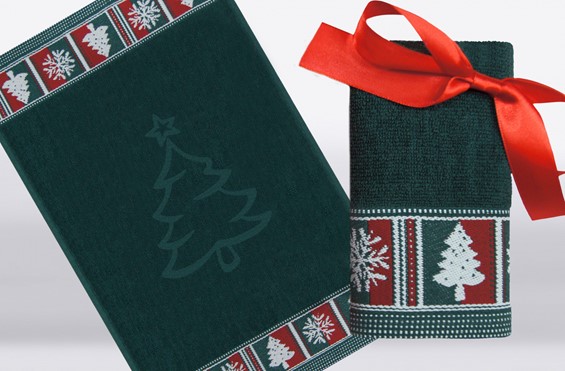 Ręcznik 30x50 zielony Merry Christmas Greno