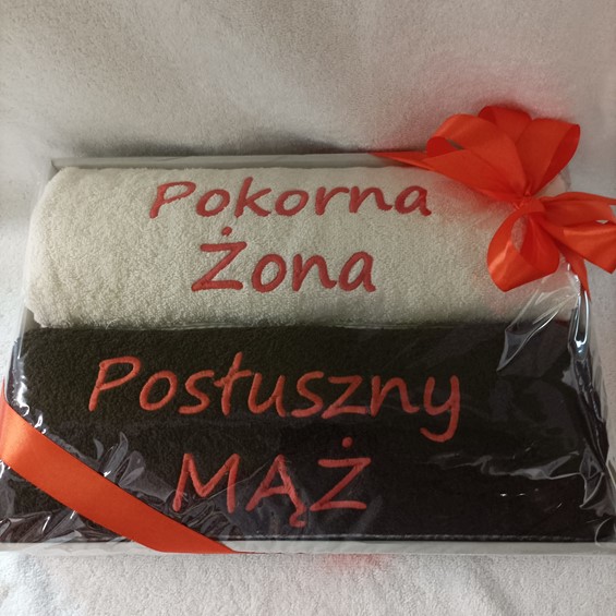 Ręczniki z haftem Mąż i Zona. Idealny prezent